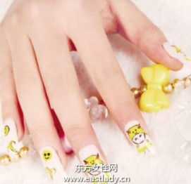 美甲教程之打造卡通小羊彩绘美甲