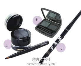 混搭描画自然眼线