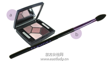 深浅双色眼影强调自然渐变效果