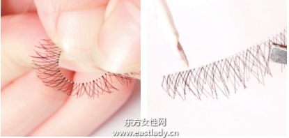粘贴无梗假睫毛的贴法