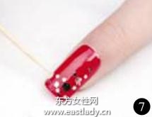 美甲教程之打造华贵红色亮丽美甲