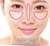 浅色粉底打造立体感妆容