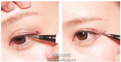 上扬式清晰眼线的画法