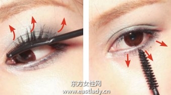 拉长眼影和眼线画出大眼妆容