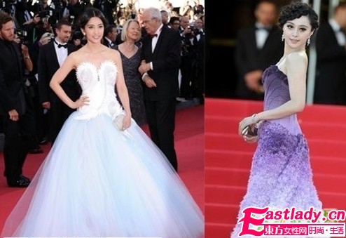 法国戛纳节 范冰冰与李冰冰妆容pk