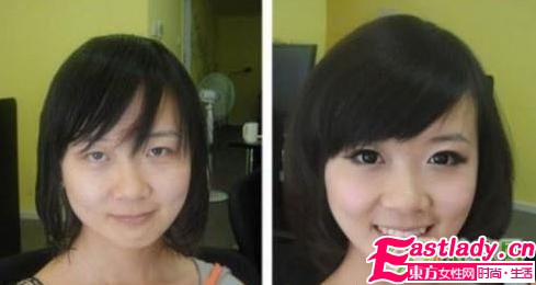 超强悍的美女妆前妆后对比照 美女变身记