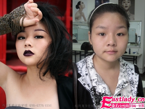 女人化妆前后的惊人变化