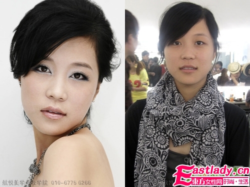 女人化妆前后的惊人变化