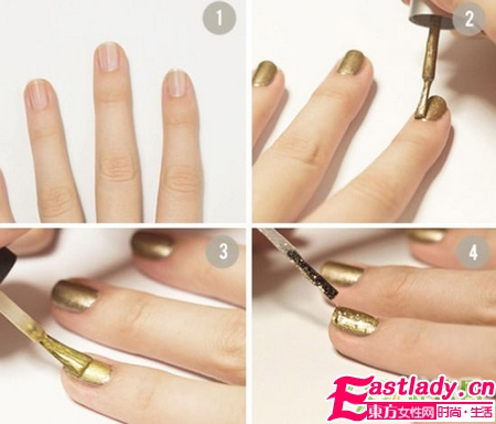 超酷混合金属色美甲怎么做