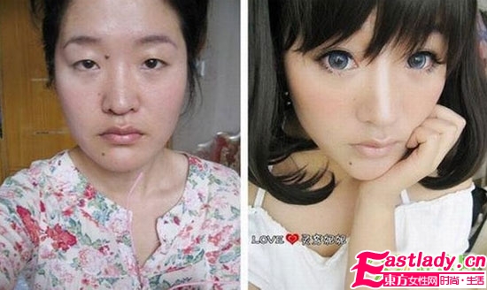 惊 大叔化妆瞬间变妙龄女