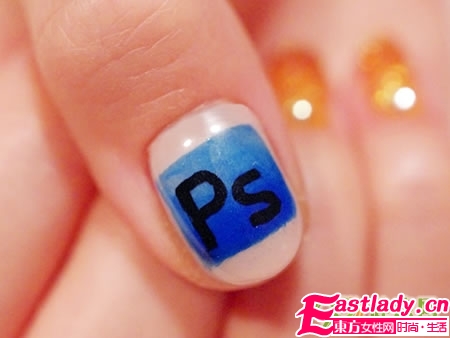 创意彩色字母美甲