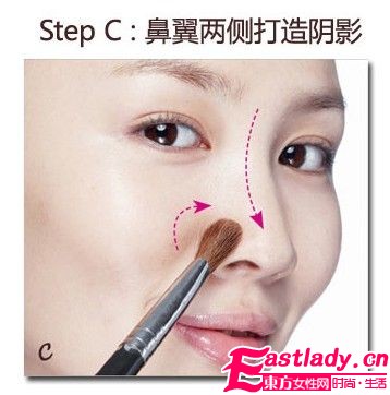 彩妆技巧快速矫正 塌鼻梁