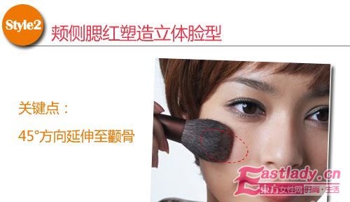 魅惑腮红的五大修饰画法