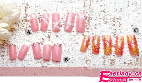 热恋纯情美甲 温柔女生如花绽放