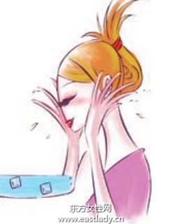 冰水洗脸紧实肌肤