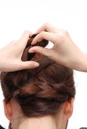 超时尚的麻花辫盘发