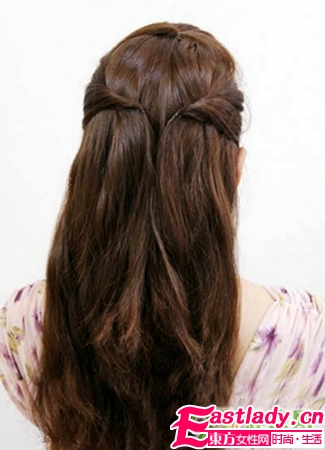 韩式花苞鱼骨辫编法图解