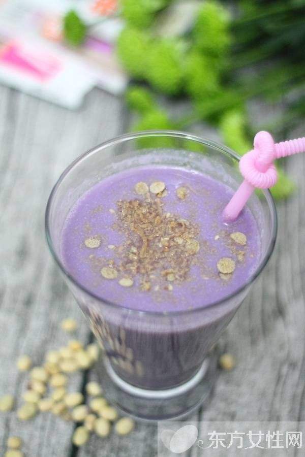 紫薯热饮的家常做法 黄豆与紫薯完美搭配