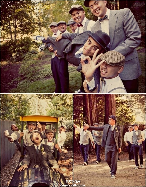 19世纪初主题复古婚纱照幸福满满的