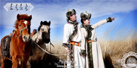 蒙古族婚纱照感受质朴的爱情