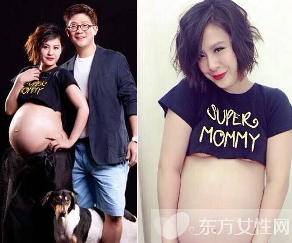 黄小柔穿黑色婚纱结婚公公力挺 黄小柔微博晒大肚照