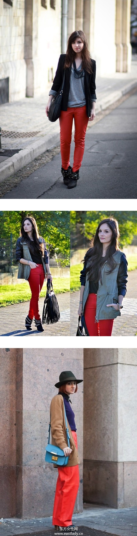 2013年春节服装搭配 红色大衣是主角