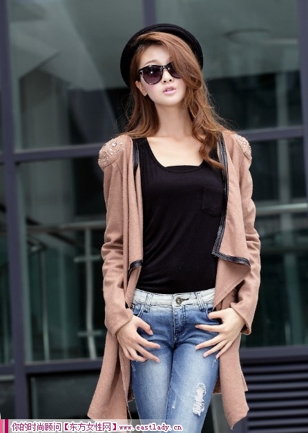 不规则长款风衣外套 欧美大牌街拍的必备品