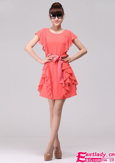 2012新款收腰雪纺连衣裙秀出你的小蛮腰