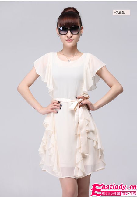 2012新款收腰雪纺连衣裙秀出你的小蛮腰