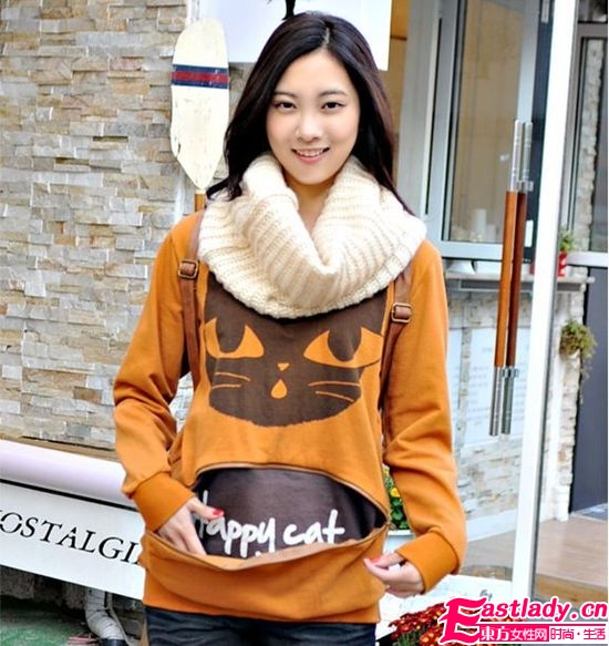 印花装猫型T恤卫衣 时尚保暖又卖萌