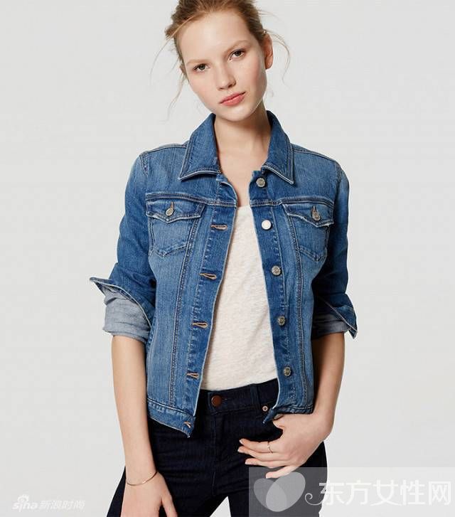牛仔夹克这样穿超有范 不信你看大幂幂