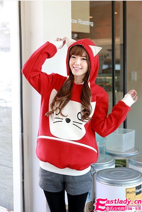印花装猫型T恤卫衣 时尚保暖又卖萌