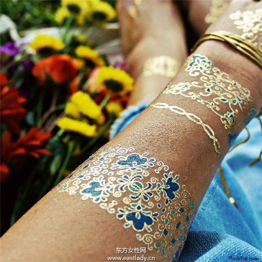 超酷 明星也爱用的金属色系纹身贴纸