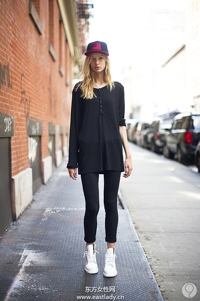 欧美潮人黑白搭配穿出大气明星气质