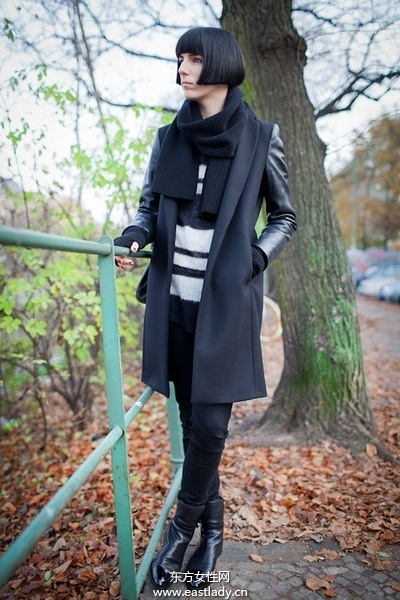 欧美潮人黑白搭配穿出大气明星气质