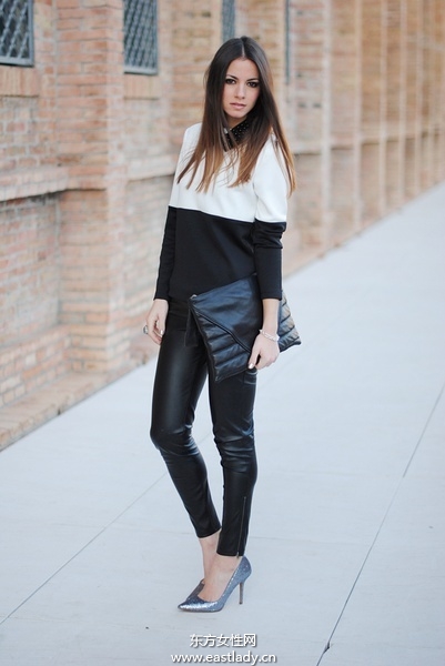 欧美潮人黑白搭配穿出大气明星气质