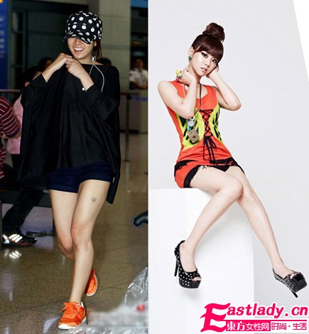 女星脱掉高跟鞋 美腿惊变萝卜腿
