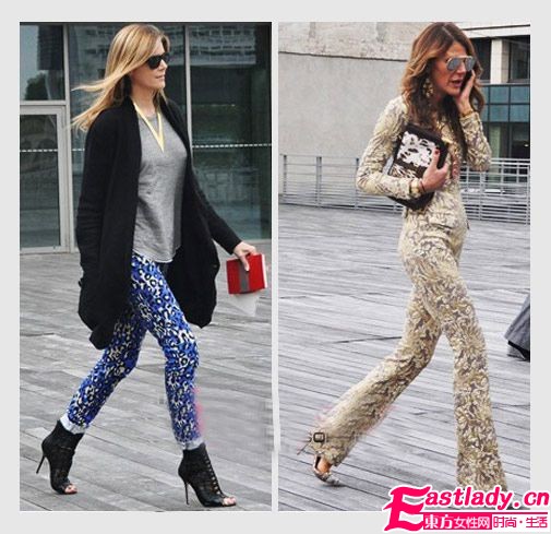 印花长裤穿不腻 时尚大方出街去