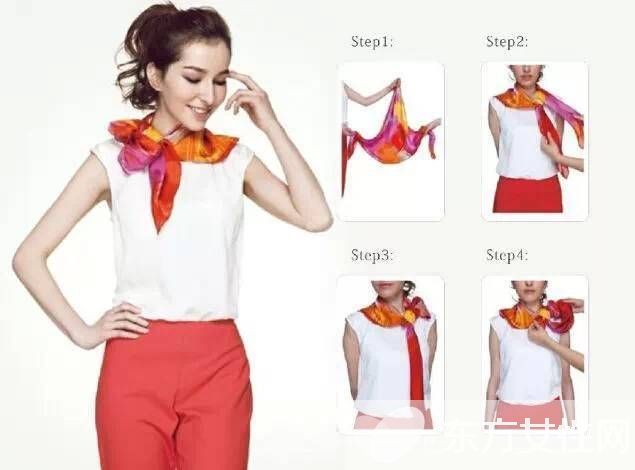 7大丝巾围法图解 让你一周不重样