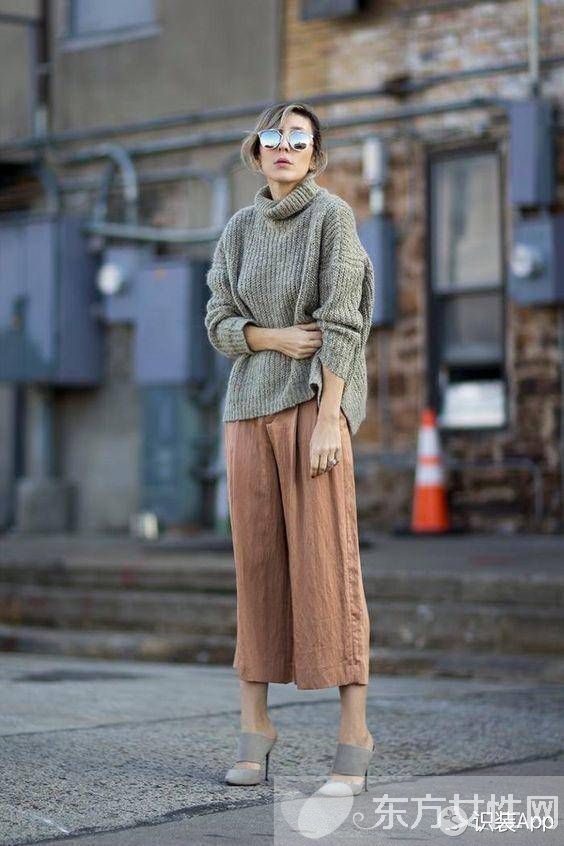 秋冬季节一件高领毛衣竟有这么多种穿法