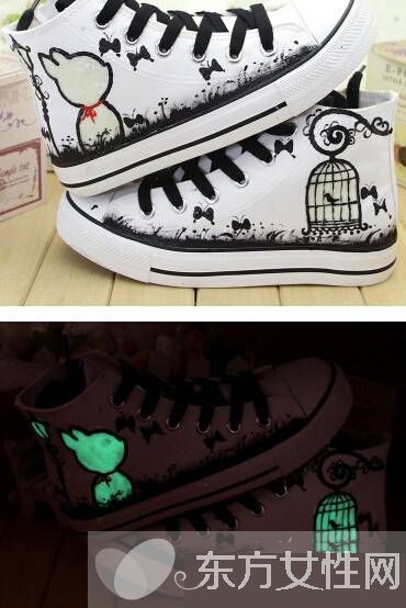 韩版涂鸦帆布鞋图片 经典款让你爱不释手