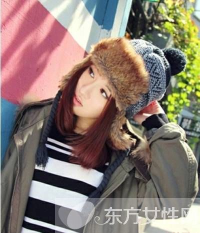 时尚皮草毛线雷锋帽 御寒简洁又不失可爱