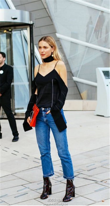 俐落率性风 粗跟鞋百搭穿法