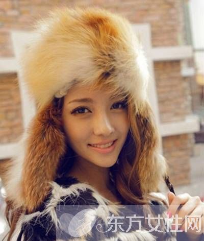 时尚皮草毛线雷锋帽 御寒简洁又不失可爱