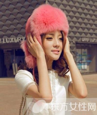 时尚皮草毛线雷锋帽 御寒简洁又不失可爱