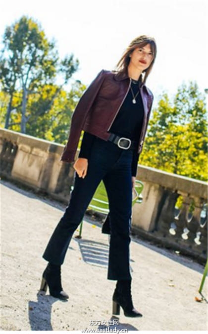 俐落率性风 粗跟鞋百搭穿法