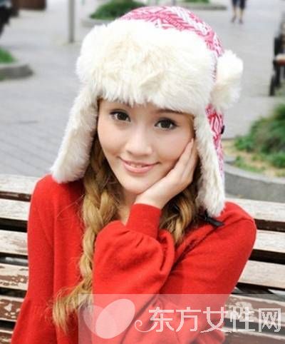 时尚皮草毛线雷锋帽 御寒简洁又不失可爱