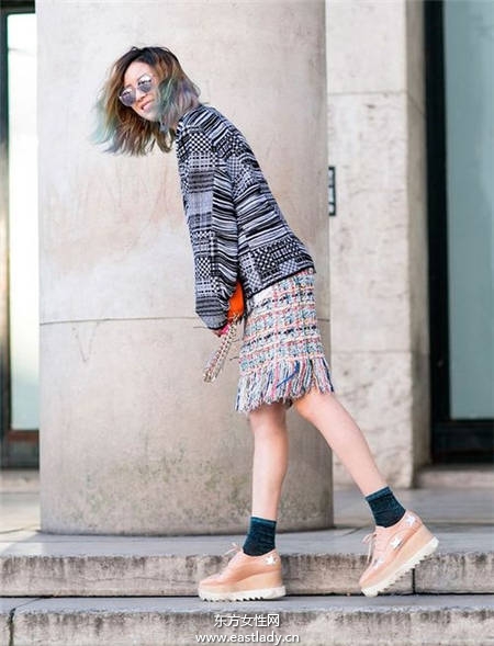 今秋厚底鞋这样穿 小个子也可以穿出苗条范