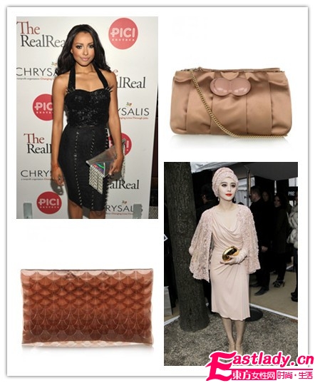 早春学女星手拿包服饰搭配