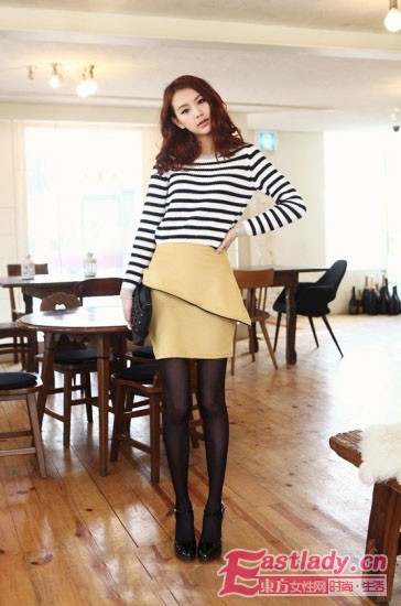 照着穿气质升级 条纹衫早春大放异彩